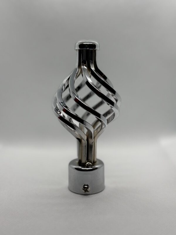 Decorative Spiral Metal Finial – Polished Chrome Finish