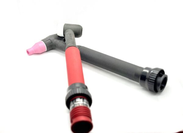 Experience precision and comfort with this Air-Cooled TIG Welding Torch, designed for high-performance welding applications. Featuring an ergonomic non-slip grip, this torch provides maximum control and comfort for extended use. Equipped with a durable ceramic nozzle and heat-resistant components, it ensures smooth and stable arc performance for welding stainless steel, aluminum, and other metals. The flexible cable connection allows for easy maneuverability, making it an ideal choice for professionals and DIY welders seeking consistent, high-quality TIG welds.