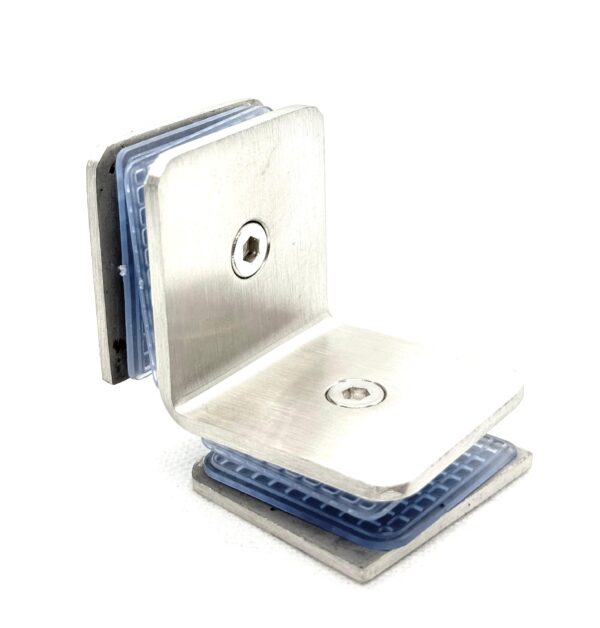 Stainless Steel Glass Clamp Bracket – 90° Corner Support