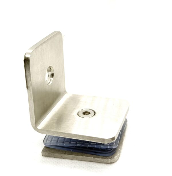 Stainless Steel Glass Clamp Bracket – 90° Corner Support - Image 2