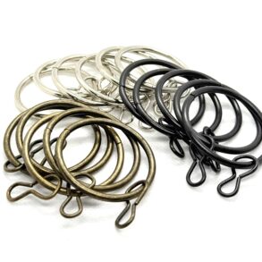 Metal Curtain Rings with Hooks – Assorted Finishes